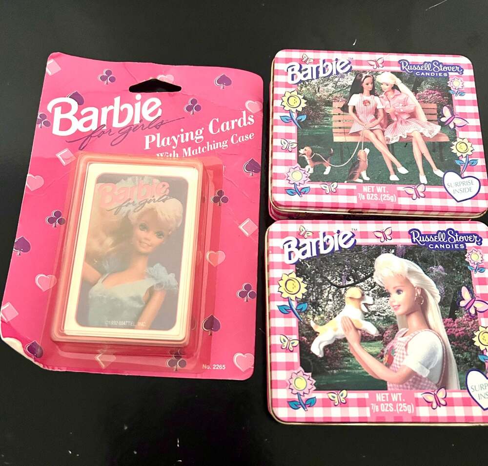 1992 Vintage Barbie Playing Cards with Matching Case